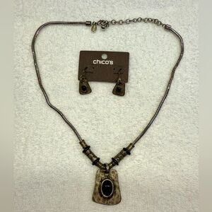 Chico's Black and Silver Jewelry Set